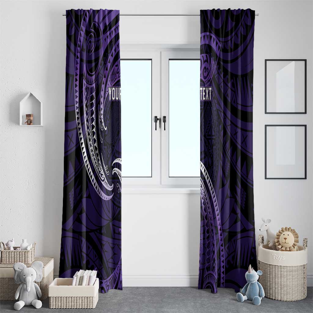 Manua Segaula American Samoa High School Personalized Window Curtain Polynesian Wave Style LT9 - Polynesian Pride