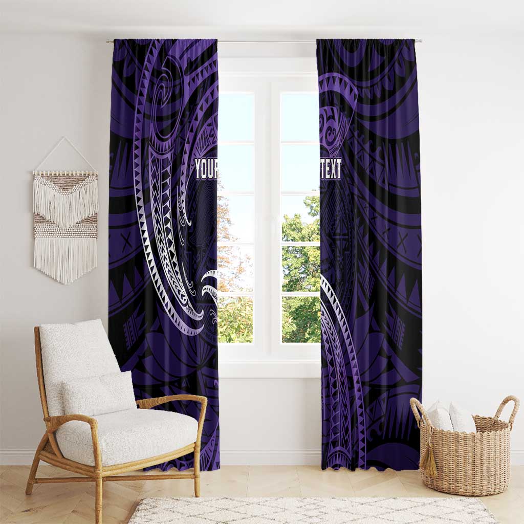 Manua Segaula American Samoa High School Personalized Window Curtain Polynesian Wave Style LT9 - Polynesian Pride