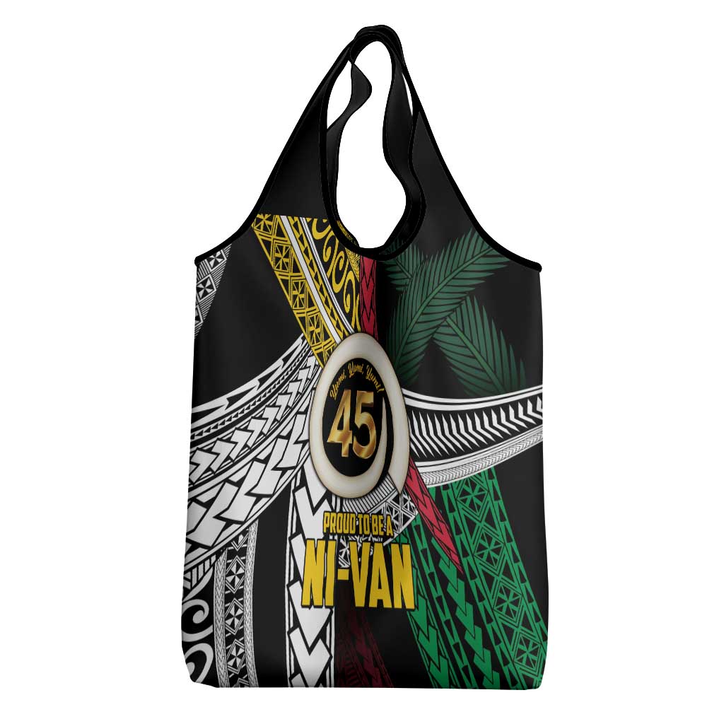 Ni-Van Vanuatu 45th Yumi Yumi Yumi Grocery Bag Vanuatuan Boar Tusk Polynesian Pattern LT9 - Polynesian Pride