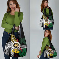 Ni-Van Vanuatu 45th Yumi Yumi Yumi Grocery Bag Vanuatuan Boar Tusk Polynesian Pattern LT9 - Polynesian Pride