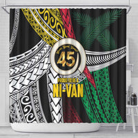 Ni-Van Vanuatu 45th Yumi Yumi Yumi Shower Curtain Vanuatuan Boar Tusk Polynesian Pattern LT9 - Polynesian Pride