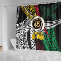 Ni-Van Vanuatu 45th Yumi Yumi Yumi Shower Curtain Vanuatuan Boar Tusk Polynesian Pattern LT9 - Polynesian Pride