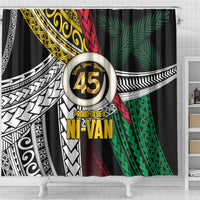 Ni-Van Vanuatu 45th Yumi Yumi Yumi Shower Curtain Vanuatuan Boar Tusk Polynesian Pattern LT9 - Polynesian Pride