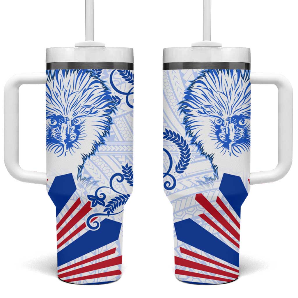 Philippines Barong Tumbler With Handle Sun of Philippinas With Eagles LT9 One Size: 40 oz White - Polynesian Pride