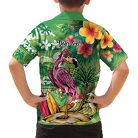 Hawaiian Flamingo Hibiscus Personalised Hawaiian Shirt Green Summer Tropical Flowers LT9 - Polynesian Pride