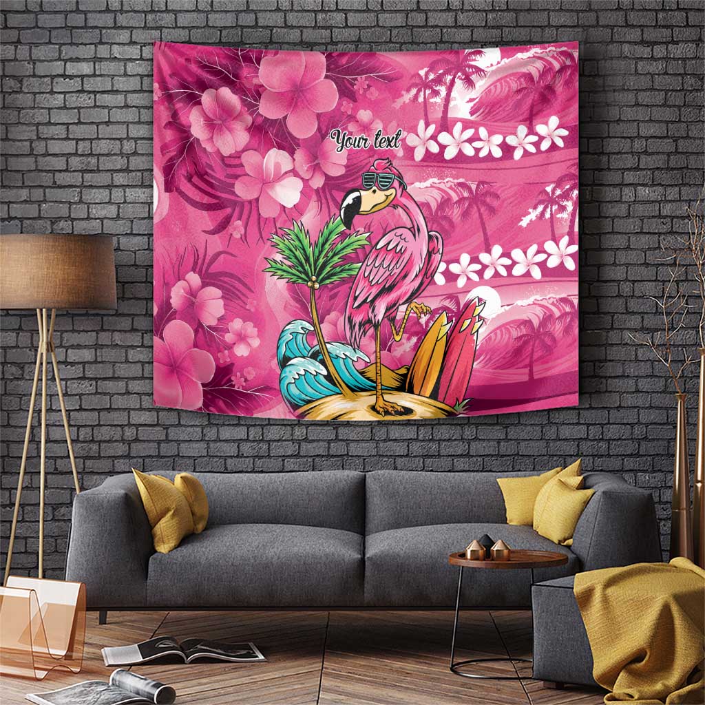 Hawaiian Flamingo Hibiscus Personalised Tapestry Pink Summer Tropical Flowers LT9 Pink - Polynesian Pride
