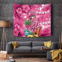 Hawaiian Flamingo Hibiscus Personalised Tapestry Pink Summer Tropical Flowers LT9 Pink - Polynesian Pride