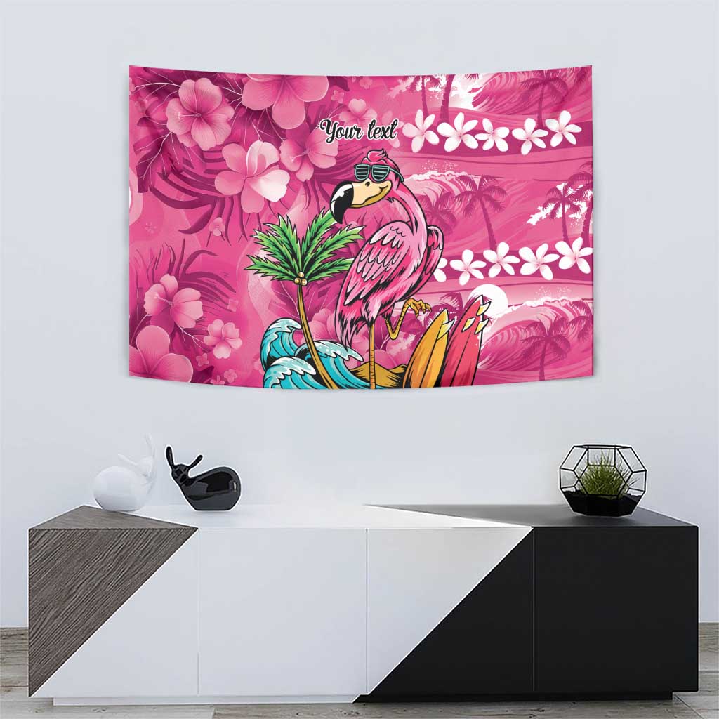 Hawaiian Flamingo Hibiscus Personalised Tapestry Pink Summer Tropical Flowers LT9 - Polynesian Pride