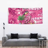 Hawaiian Flamingo Hibiscus Personalised Tapestry Pink Summer Tropical Flowers LT9 - Polynesian Pride