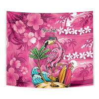 Hawaiian Flamingo Hibiscus Personalised Tapestry Pink Summer Tropical Flowers LT9 - Polynesian Pride