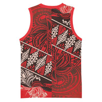 Vintage Ngatu Tribal Tonga Pattern Basketball Jersey LT9 - Polynesian Pride