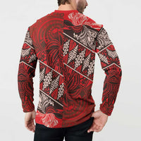 Vintage Ngatu Tribal Tonga Pattern Button Sweatshirt LT9 - Polynesian Pride
