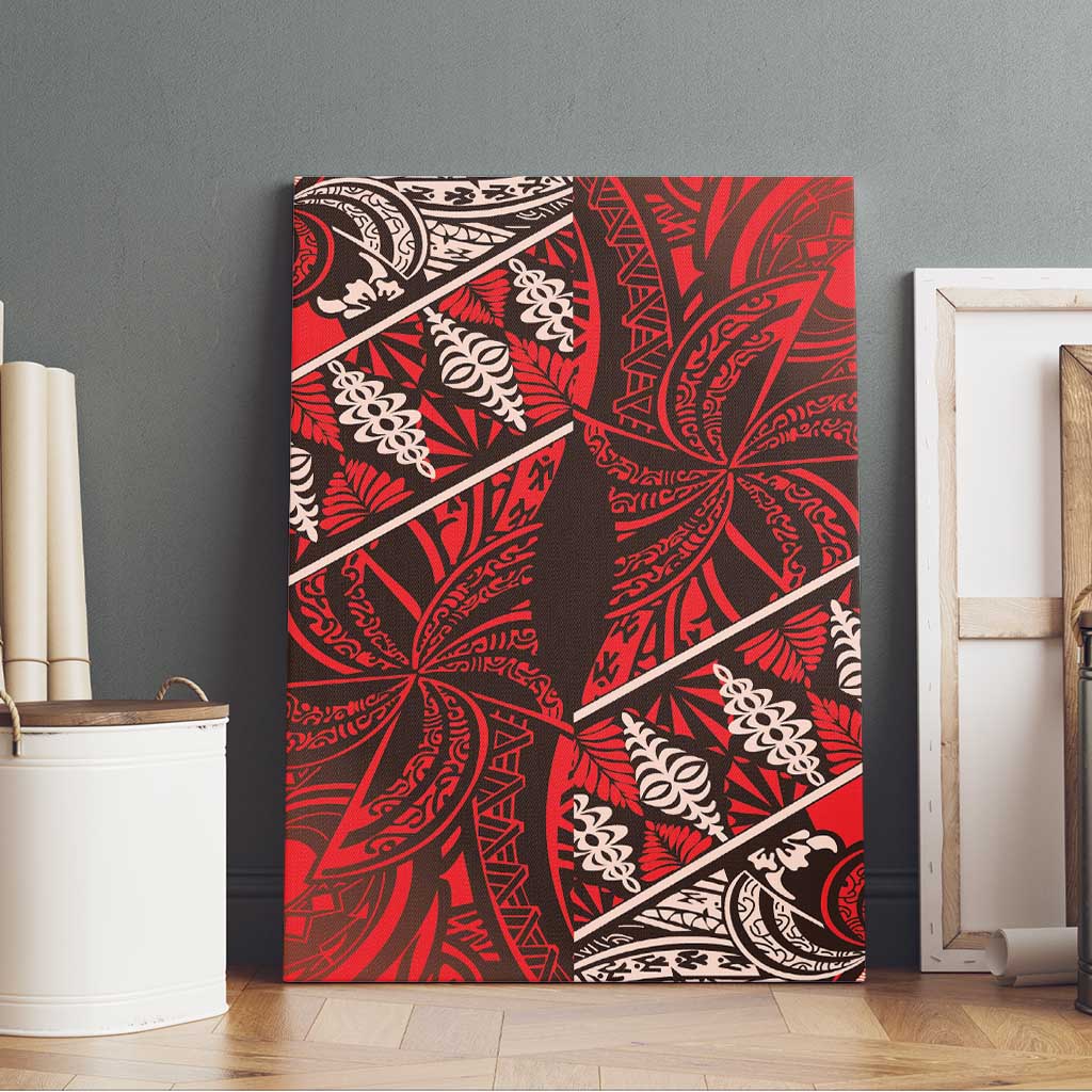 Vintage Ngatu Tribal Tonga Pattern Canvas Wall Art LT9 - Polynesian Pride