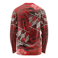 Vintage Ngatu Tribal Tonga Pattern Long Sleeve Shirt LT9 - Polynesian Pride