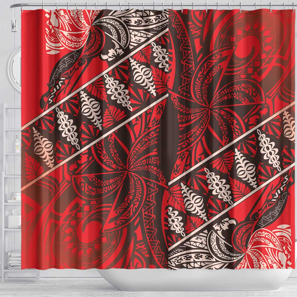 Vintage Ngatu Tribal Tonga Pattern Shower Curtain LT9 - Polynesian Pride