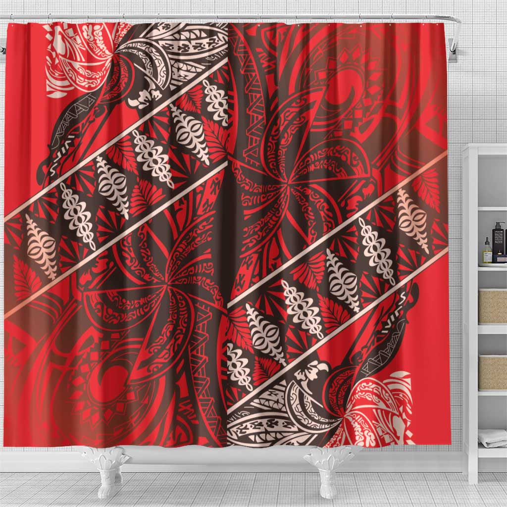 Vintage Ngatu Tribal Tonga Pattern Shower Curtain LT9 - Polynesian Pride
