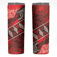 Vintage Ngatu Tribal Tonga Pattern Skinny Tumbler LT9 Red - Polynesian Pride