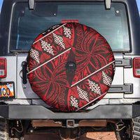 Vintage Ngatu Tribal Tonga Pattern Spare Tire Cover LT9 Red - Polynesian Pride