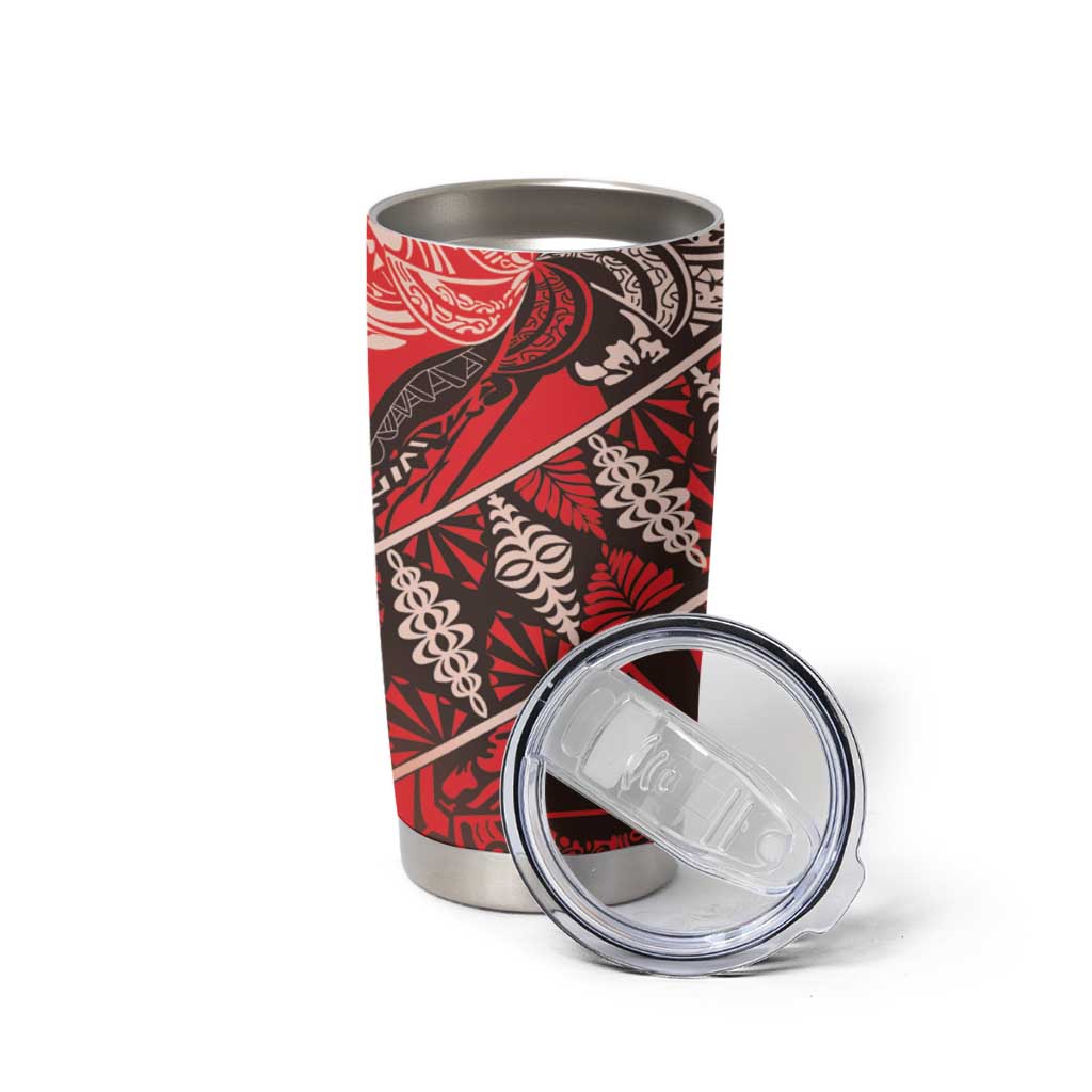Vintage Ngatu Tribal Tonga Pattern Tumbler Cup LT9 - Polynesian Pride
