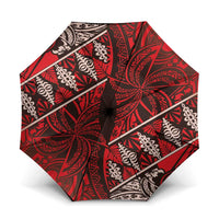 Vintage Ngatu Tribal Tonga Pattern Umbrella LT9 One Size Folded 11.42 inch Opened Diameter 37.4 inch Red - Polynesian Pride
