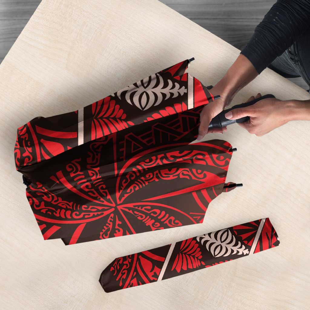 Vintage Ngatu Tribal Tonga Pattern Umbrella LT9 - Polynesian Pride