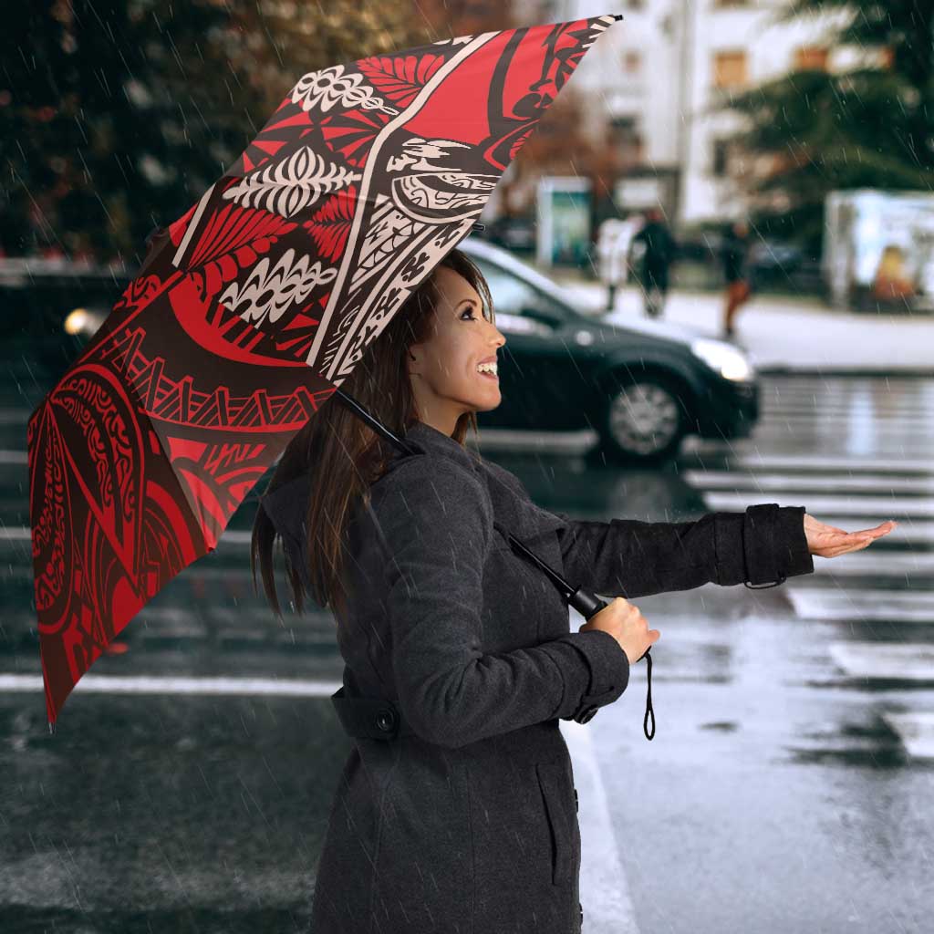 Vintage Ngatu Tribal Tonga Pattern Umbrella LT9 - Polynesian Pride