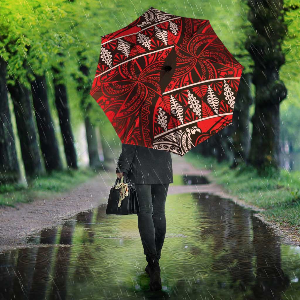 Vintage Ngatu Tribal Tonga Pattern Umbrella LT9 - Polynesian Pride