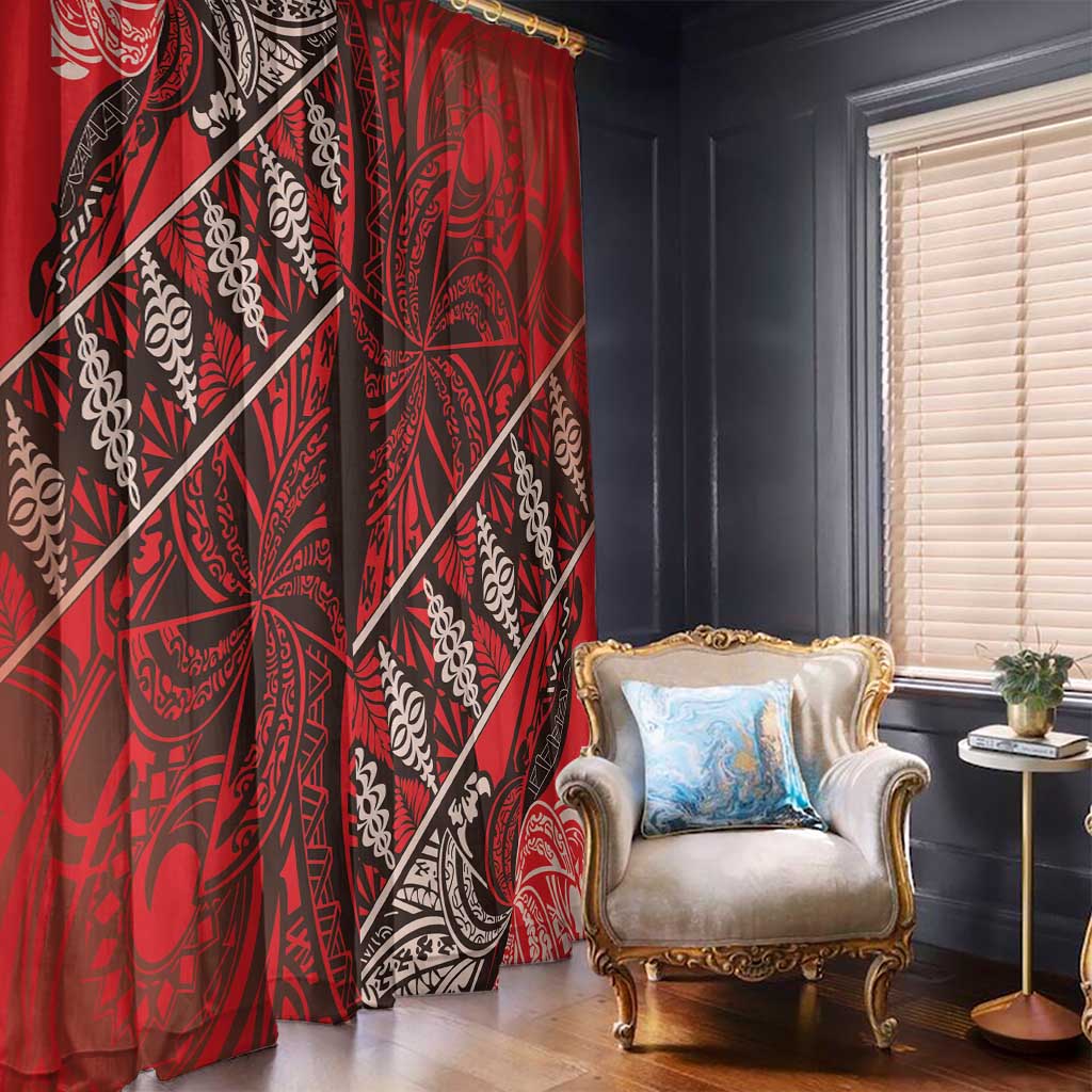 Vintage Ngatu Tribal Tonga Pattern Window Curtain LT9 - Polynesian Pride
