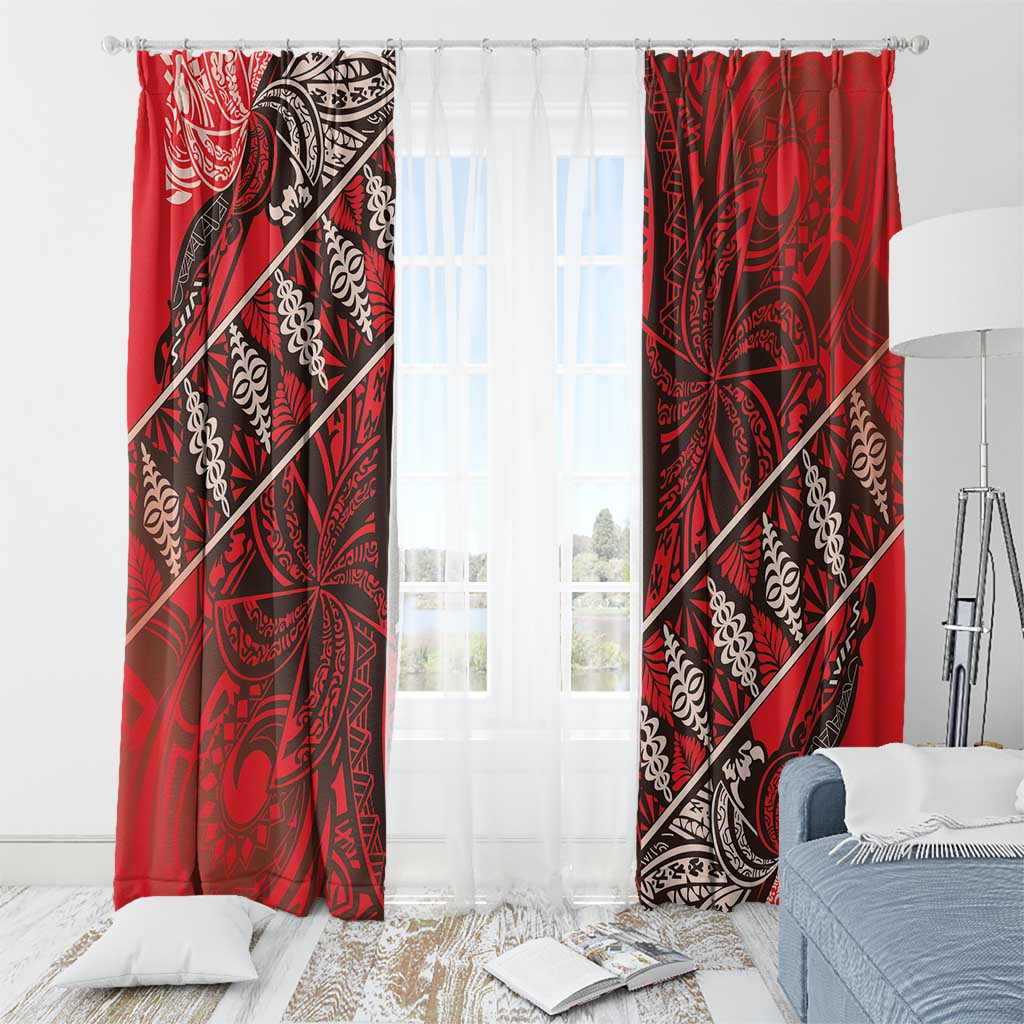 Vintage Ngatu Tribal Tonga Pattern Window Curtain LT9 - Polynesian Pride