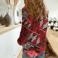 Vintage Ngatu Tribal Tonga Pattern Women Casual Shirt LT9 - Polynesian Pride