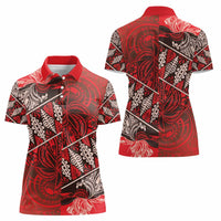 Vintage Ngatu Tribal Tonga Pattern Women Polo Shirt LT9 - Polynesian Pride