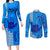 Strong Maui Couples Matching Long Sleeve Bodycon Dress and Long Sleeve Button Shirts Good Living Hawaii with Shaka Sign Kakau Tribal Blue LT9 Blue - Polynesian Pride