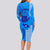 Strong Maui Long Sleeve Bodycon Dress Good Living Hawaii with Shaka Sign Kakau Tribal Blue LT9 - Polynesian Pride