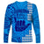 Strong Maui Long Sleeve Shirt Good Living Hawaii with Shaka Sign Kakau Tribal Blue LT9 - Polynesian Pride