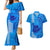 Personalised Strong Maui Couples Matching Mermaid Dress and Hawaiian Shirt Good Living Hawaii with Shaka Sign Kakau Tribal Blue LT9 Blue - Polynesian Pride