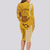 Strong Maui Long Sleeve Bodycon Dress Good Living Hawaii with Shaka Sign Kakau Tribal Gold LT9 - Polynesian Pride