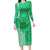 Strong Maui Long Sleeve Bodycon Dress Good Living Hawaii with Shaka Sign Kakau Tribal Green LT9 Long Dress Green - Polynesian Pride