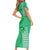 Strong Maui Short Sleeve Bodycon Dress Good Living Hawaii with Shaka Sign Kakau Tribal Green LT9 - Polynesian Pride