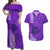 Strong Maui Couples Matching Off Shoulder Maxi Dress and Hawaiian Shirt Good Living Hawaii with Shaka Sign Kakau Tribal Purple LT9 Purple - Polynesian Pride