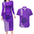 Personalised Strong Maui Couples Matching Long Sleeve Bodycon Dress and Hawaiian Shirt Good Living Hawaii with Shaka Sign Kakau Tribal Purple LT9 Purple - Polynesian Pride