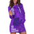 Personalised Strong Maui Hoodie Dress Good Living Hawaii with Shaka Sign Kakau Tribal Purple LT9 Purple - Polynesian Pride