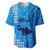 Maui Island Baseball Jersey Kakau Tribal Mixed Polynesian Pattern Blue LT9 Blue - Polynesian Pride