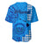 Maui Island Baseball Jersey Kakau Tribal Mixed Polynesian Pattern Blue LT9 - Polynesian Pride