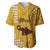 Maui Island Baseball Jersey Kakau Tribal Mixed Polynesian Pattern Gold LT9 Gold - Polynesian Pride