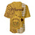 Maui Island Baseball Jersey Kakau Tribal Mixed Polynesian Pattern Gold LT9 - Polynesian Pride