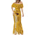 Maui Island Mermaid Dress Kakau Tribal Mixed Polynesian Pattern Gold LT9 - Polynesian Pride