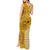 Maui Island Tank Maxi Dress Kakau Tribal Mixed Polynesian Pattern Gold LT9 - Polynesian Pride