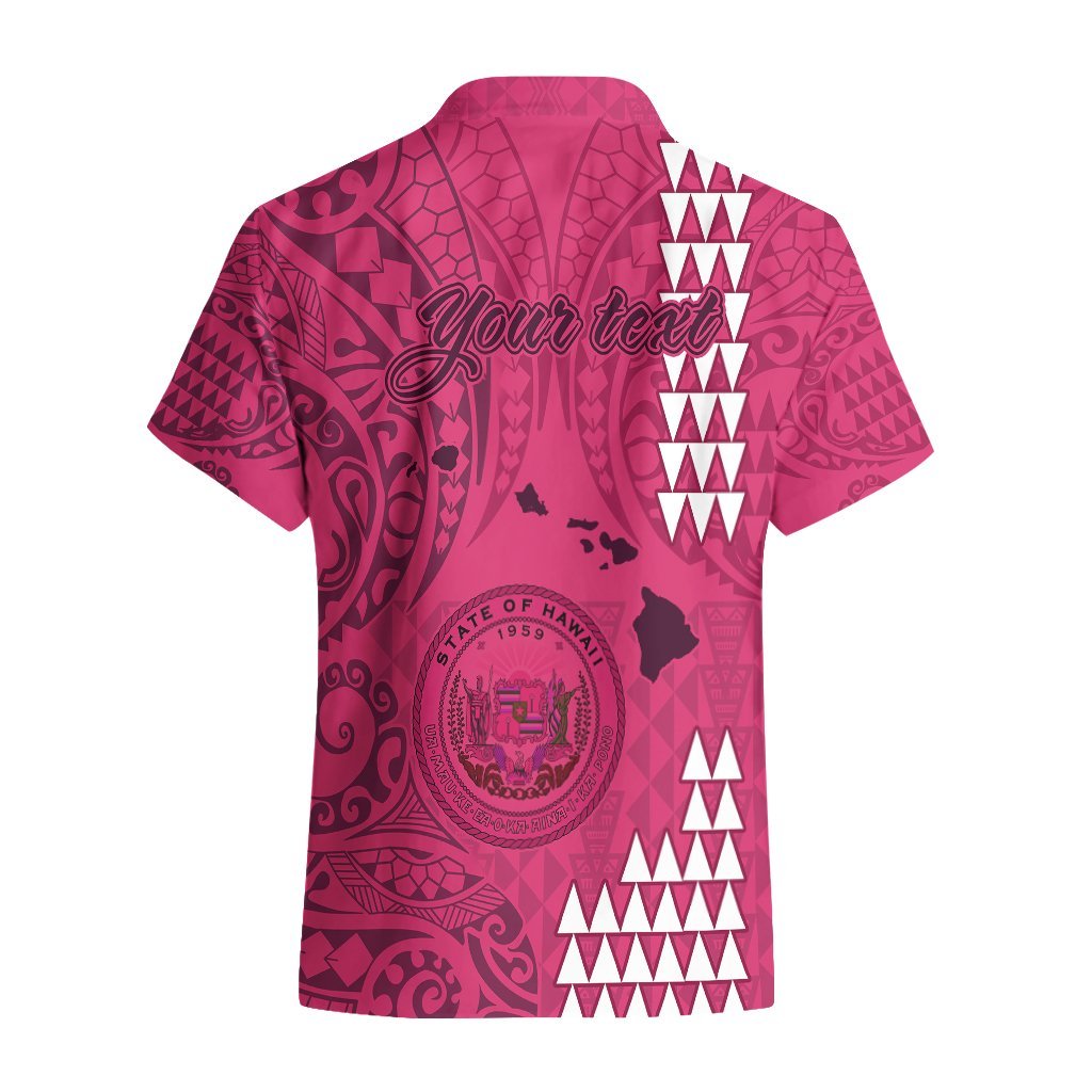 Personalised Maui Island Hawaiian Shirt Kakau Tribal Mixed Polynesian Pattern Pink LT9 - Polynesian Pride