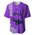 Maui Island Baseball Jersey Kakau Tribal Mixed Polynesian Pattern Purple LT9 Purple - Polynesian Pride