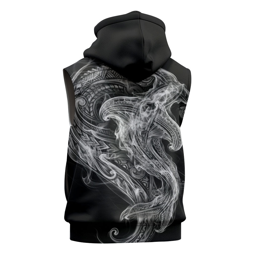 Pango Maori Tribal Hammershark Ghost Spirit Sleeveless Zip Hoodie
